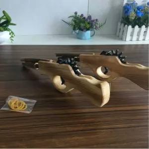 어린이 캠핑 연발 나무 고무줄건 원목 장난감총 고무줄총 1P