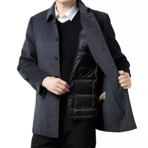 하프 남성용 모직 캐주얼 코트 양면 트렌치 도톰 세미 캐시미어 원픽1
