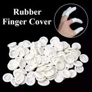 호환  100200PCS 일회용 손가락 커버 고무 장갑 미끄럼 방지 정전기 방지 라텍스 손가락 침대 끝 보호대 엄