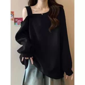 맨투맨 실리콘 어깨보정 심플 트임 여자 어깨 러플