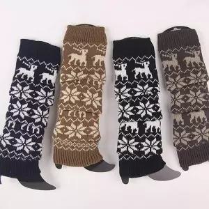 토시 방한 패션 니트 발토시 3켤레 눈꽃