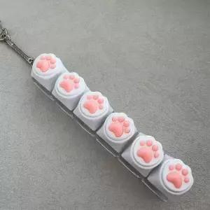 고양이 발바닥 키보드 딸깍이 키캡 키링 장난감 6구