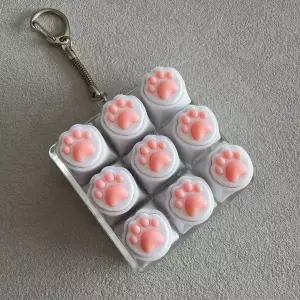 고양이 발바닥 키보드 딸깍이 키캡 키링 장난감 9구