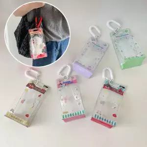 큐트 캐릭터 굿즈 인형 보관 투명 파우치 꾸미기 키링