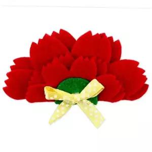 붉은꽃 조화 코사지 1p 감사 기념일 축하 행사 가슴 장식 리본 달린 인조 꽃