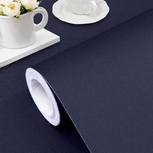 순수 진한 파란색 두꺼운 1 롤 벽지 벗겨내기 준비 이동식 접촉 용지 파란색 벽지 자체 접착 선반 서랍