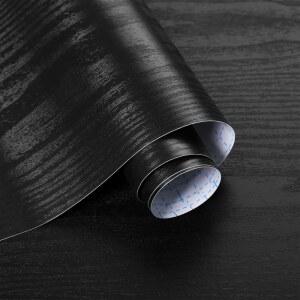 검정색 붙이는 벽지 나무 무늬 접착식 캐비닛 및 서랍용 탈부착 가능 셀프 접착식 모던 렌터 비닐