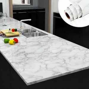 60cm 방수 내유성 곰팡이 방지 자가 점착 PVC 대리석 벽 스티커 (주방 캐비닛 조리대 벽지용)