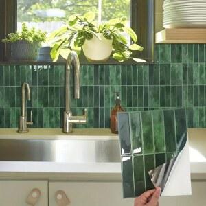 5/10/20pcs 자체 접착 벽 타일 스티커 내열성 껍질 및 스틱 주방 Ba splash 방수 벽 타일 스티커