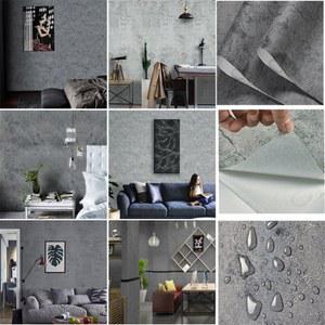 55CM 와이드 산업용 바람방풍 자체 접착 벽지 시멘트 그레이 스티커 방수 레트로 올드 얼룩무늬 가구 리노베이션 스티커