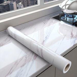 주방 캐비닛 벽용 자체 접착 벽지 롤 방수 대리석 벽 스티커 비닐 오일 방지 접촉지 홈 데코