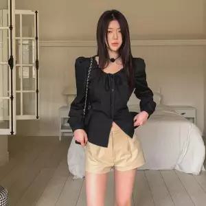 [하프클럽/]여성 기본 하이웨스트 면 스판 데일리 쇼츠