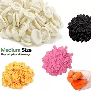 호환  100-300Pcs 일회용 손가락 끝 보호 장갑 천연 고무 미끄럼 방지 정전기 방지 라텍스 손가락 침대 끝