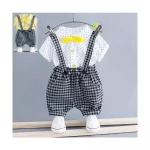 팜므 유아 도트셔츠 멜빵정장세트설날