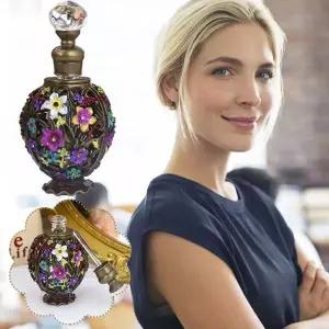 호환  12ML 에나멜 페인트 향수병 최신 향수병 빈티지 패턴 유럽 리필 가능 중공 꽃 빈 코트 W2Y8