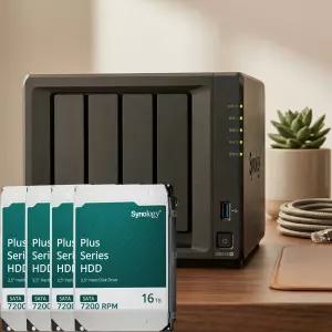 시놀로지 4베이 디스크스테이션 나스 DS425+ / HAT3310-16T 4개 영상 저장용 패키지