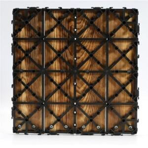 A19F-목재 바닥재 정원 바닥판 4개 간편 설치 방탄탄화 목재 접합판 두꺼운 소나무