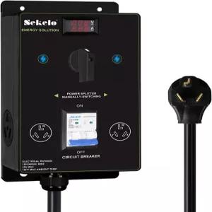 건조기 및 EV NEMA 10-30 240V 24A 5.76kW 최대 전력 분할기용 수동 충전 스위치 안전 차단 셀렉터 플러그