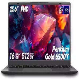 블루잉 15.6인치 노트북 컴퓨터 골드 6500Y 프로세서 최대 3.4GHz 16GB RAM SSD 1080P FHD IPS 디스플레이