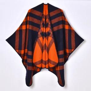 여성망토 사계절 클래식 바 패턴 보온 케이프 대형 아웃도어 심쿵돌직구