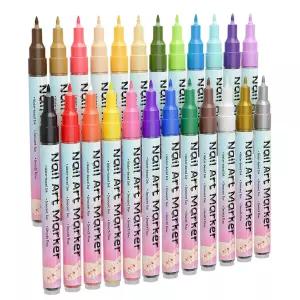 네일 페인팅 펜 소녀 여행 출장 파티 학교 친구 여동생 아내를 위한 선물용 24색 방수 파인 팁 마커 세트