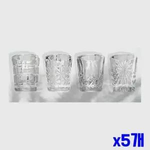 bns 4가지 디자인 유리 소주잔 4p x5개 술상 사케잔 술잔 WFLIROZ