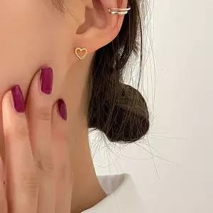 [하프클럽/](925 Silver) Embo heart piercing E 172