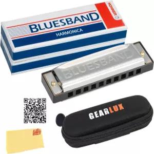 호너 블루스 밴드 하모니카 - 케이스 파우치 온라인 매뉴얼 오스틴 바자회 광택 천이 포함된 키 오브 C