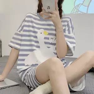 [하프클럽/]여자 여행 룩 파자마 파티 반팔 잠옷 상하의 세트