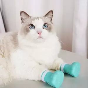 고양이 미용 용품 반려묘 부츠 반려동물 고양이 목욕 신발 고양이발 씌우개 먹이기 세족 보조 케어 덮개