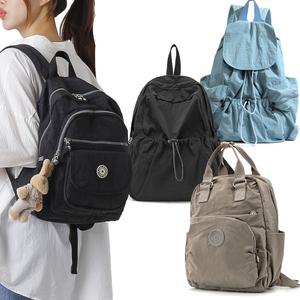 여성 경량 나일론 백팩 배낭 스티링 책가방 학생 가방 가벼운 대용량 노트북 여행용 여자 미니 데일리
