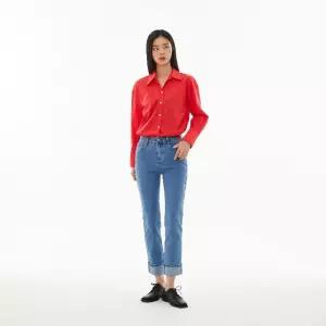 [LAP] AP1DP262 데님 슬림 일자 롤업 팬츠