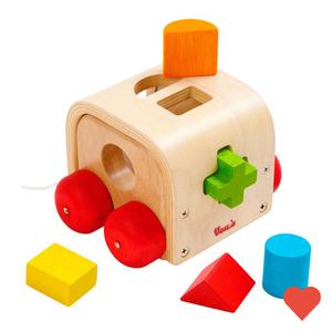 발달 완구 자동차 택시 모양 원목 도형 블록 아기