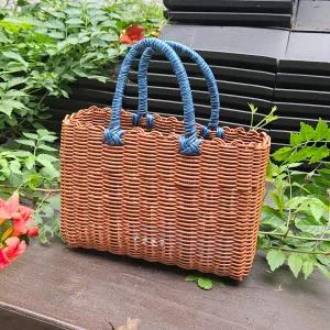 사각 라탄 빨대가방 바캉스 물놀이 캠핑 목욕 수영 빨래 피크닉 바구니