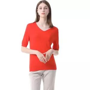 [쉬즈미스]헬렌 소프트 브이넥 반팔 니트_P326533323