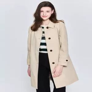 헤지스 여성 25SS [트렌치]라이트베이지 하프 발마칸 코트 HSCO5A211I1