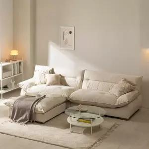 보루네오 클라우드 아쿠아텍스 패브릭 4인+스툴소파