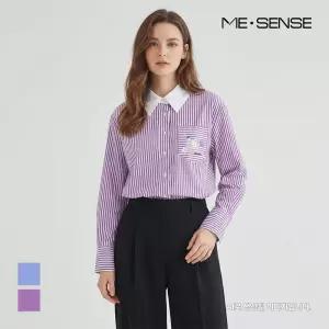 [미센스] 카라배색 스트라이프 블라우스_MB43BLM112Z