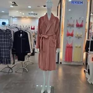 [비비안]남여 공용 밍크극세사 솔리드 가운 잠옷 GW8876-PK