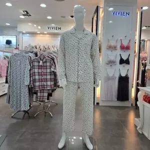 [비비안]잔꽃프린트 면 레이온 혼방 남성파자마세트 MP6059