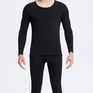 남성 기모 이너 발열 내의 상하세트 보온 내복 블랙