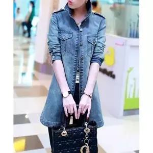 여성 봄 간절기 포켓 데님 중청 자켓 가디건 셔츠 (HSJ-W5E6FAF)