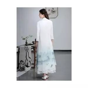 여자 롱 가디건 카디건 봄 여름 쉬폰 빈티지 다복 하프 ST2