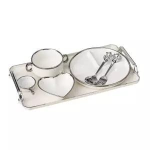 그릇 로얄 태국 수입 퓨터 도자기 업그레이드 왕실 주석 세트 식기 대접 공기 국그릇 밥그릇