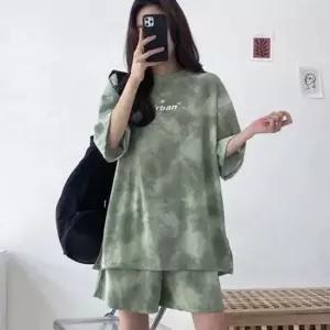 반바지 트레이닝 캐주얼 상하복 반팔 트레이닝복 여성 폴리에스터