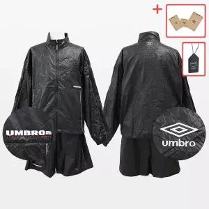 [엄브로]클래식 플러스 스탠넥 바람막이 아노락 셋업 자켓 반바지 세트 블랙 [백화점판]