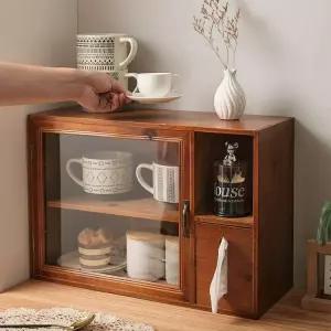 원목 주방 그릇장 수납장 냄비 커피장 유리장식장 접시장