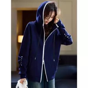 마킷3 여성 블루종 점퍼 캐주얼 후드 코트 가을 유럽풍 루즈핏 상의 빅사이즈 JEN3