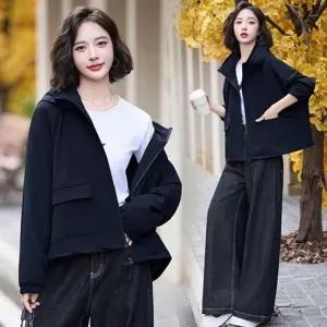 마킷3 여성 블루종 점퍼 캐주얼 후드 숏 코트 가을 키탑 JEN3