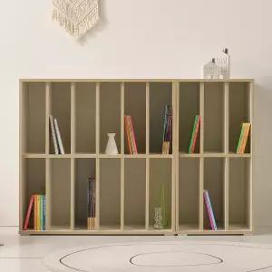 스코나 르메인 1400 2단 모듈 오픈 수납 책장 와이드 낮은 책장